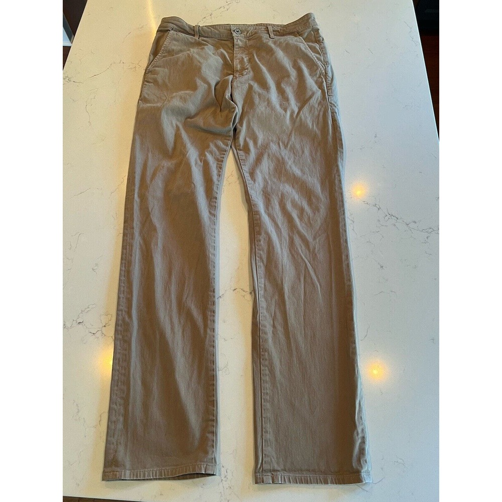 Men's AG ADRIANO GOLDSCHMIED Pants The Protege Tan Cotton Chino Size 34R